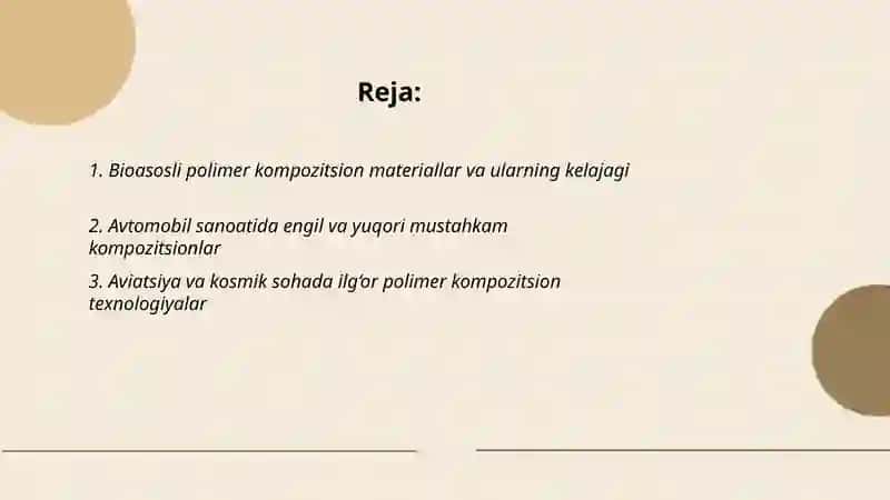 Polimer kompozitssion materiallarning kelajagi, yangi yangi istiqbolli qoʼllash sohalari 2