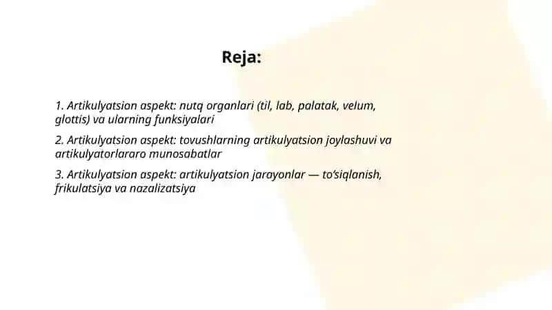 Nutq tovushlarini organishning to’rt aspekti 2
