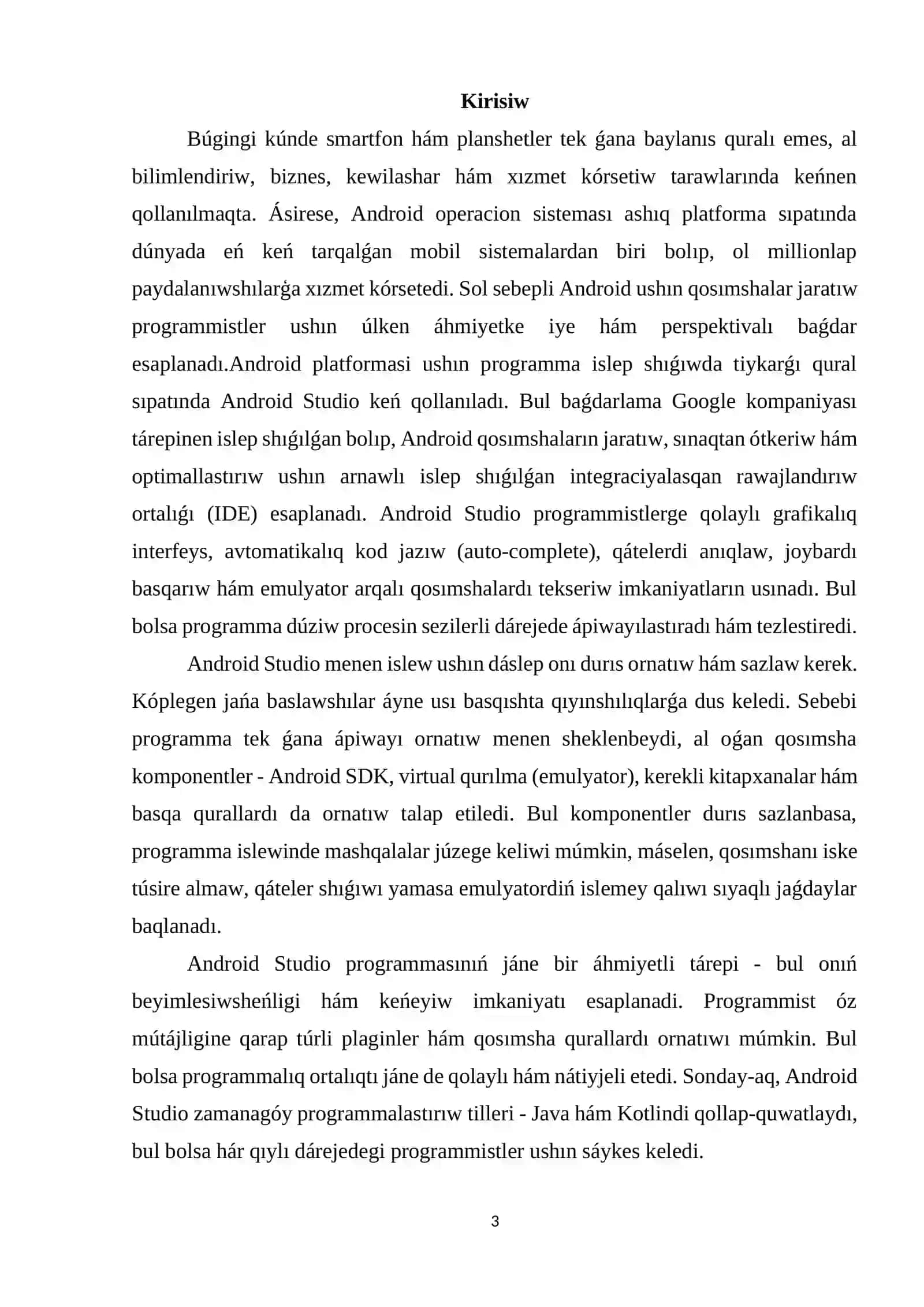 Android Studionı ornatıw hám sazlaw 2