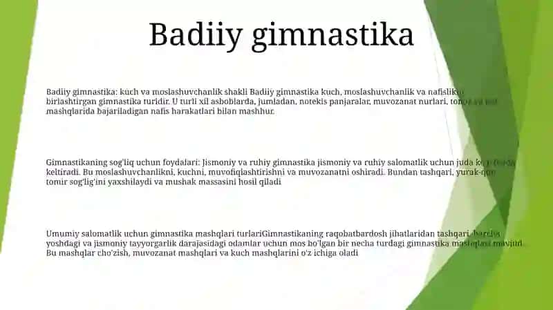 Gimnastikaning SogʻLomlashtiruvchi Turlari 2