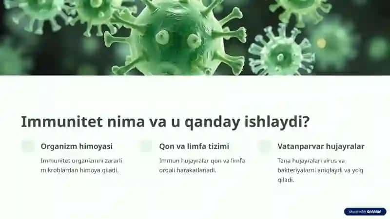 Immunitet tizimiga ta'sir etuvchi vositalar. Vitaminlar 2