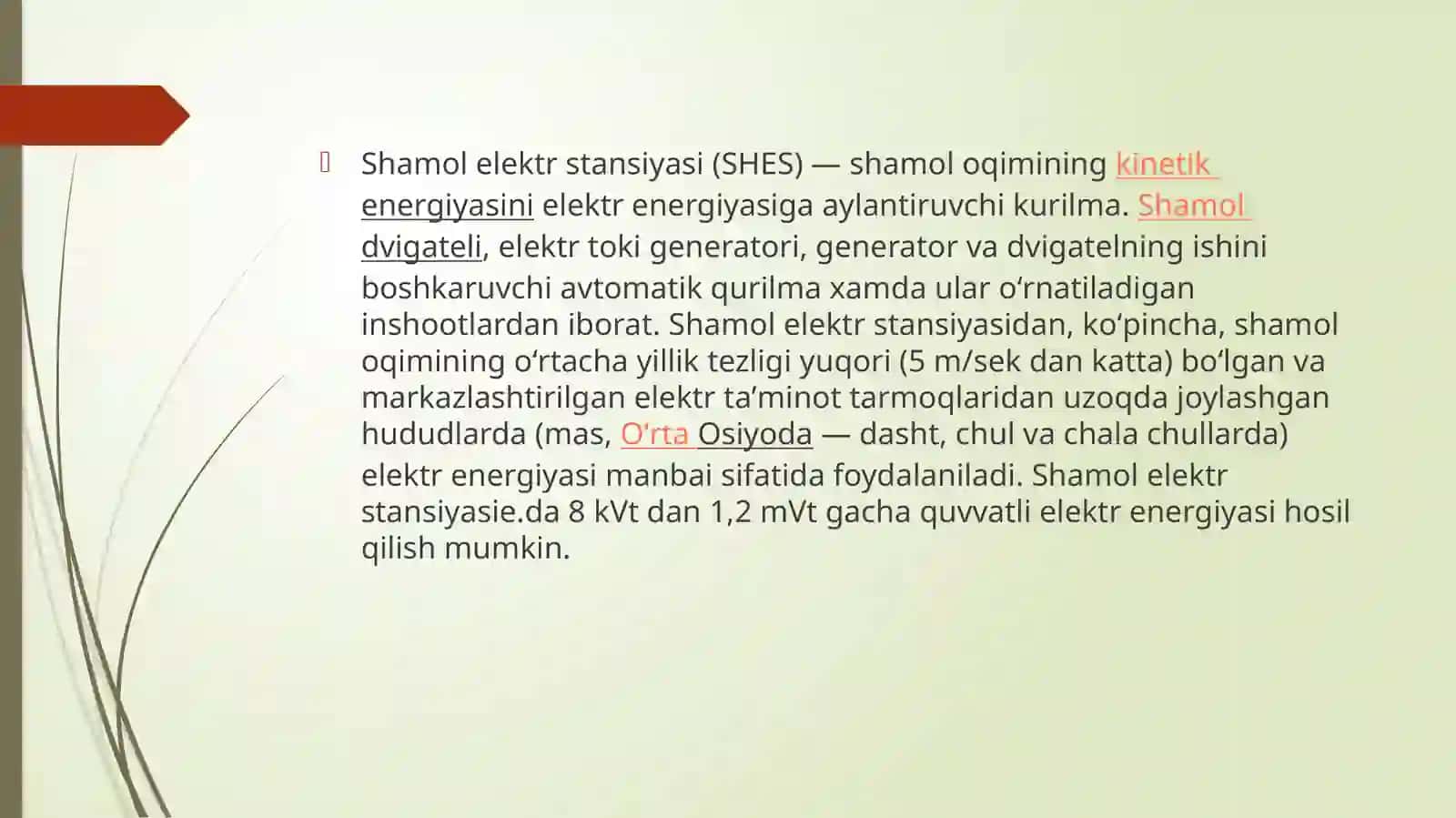 Shamol energiyasi va shamol elektr stansiyasi 2