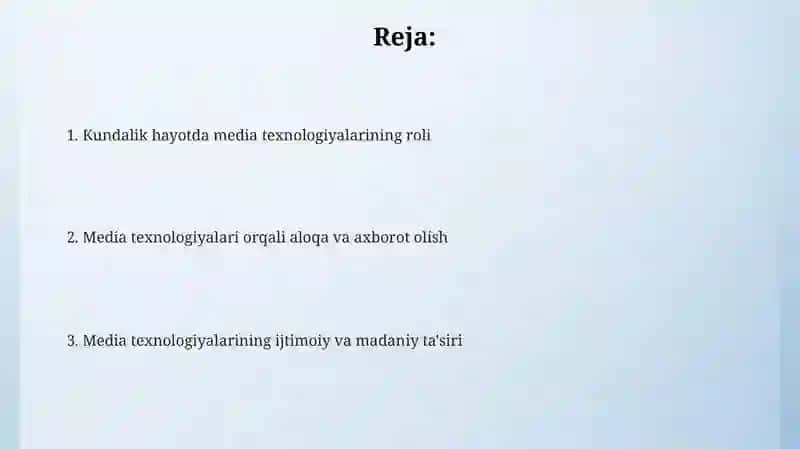 Kundalik hayotda mediatexnologiyalar 2