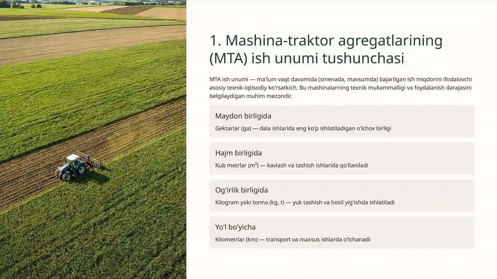 Mashina-traktor agregatlarining ish unumi va uni oshirish yo'llari 2