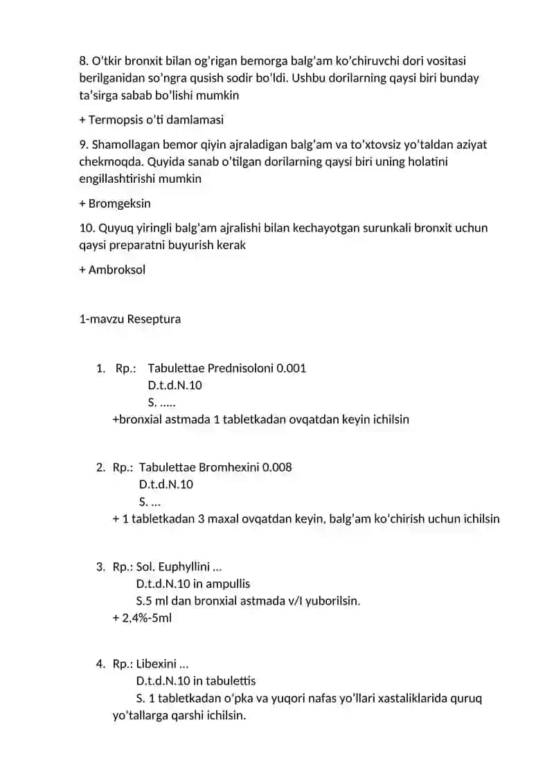 Bronxial astma davolash usullari 2