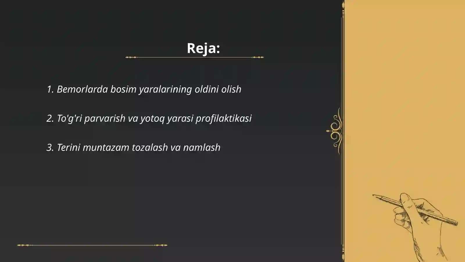 Bemorlarda yotoq oldilarini oldini olish 2