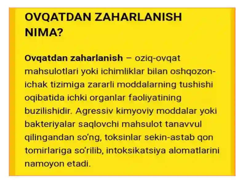 Ovqatdan zaxarlanishlar va ularning profilaktikasi 2