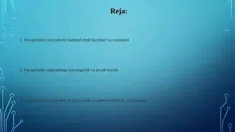 Favqulodda vaziyatlarni bartaraf etishdagi kuch va vositalar 2