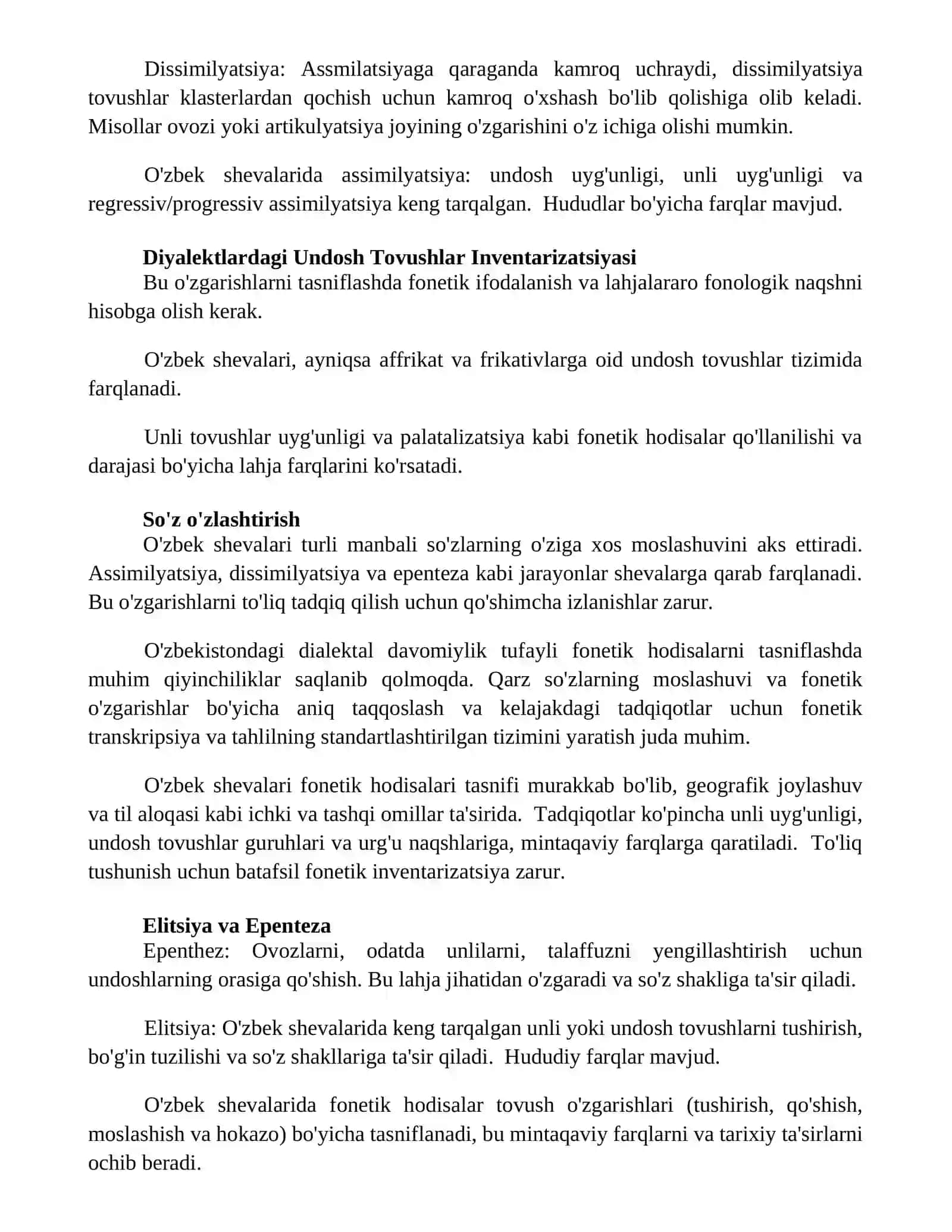 O'zbek shevalarida fonetik hodisalar tasnifi 2
