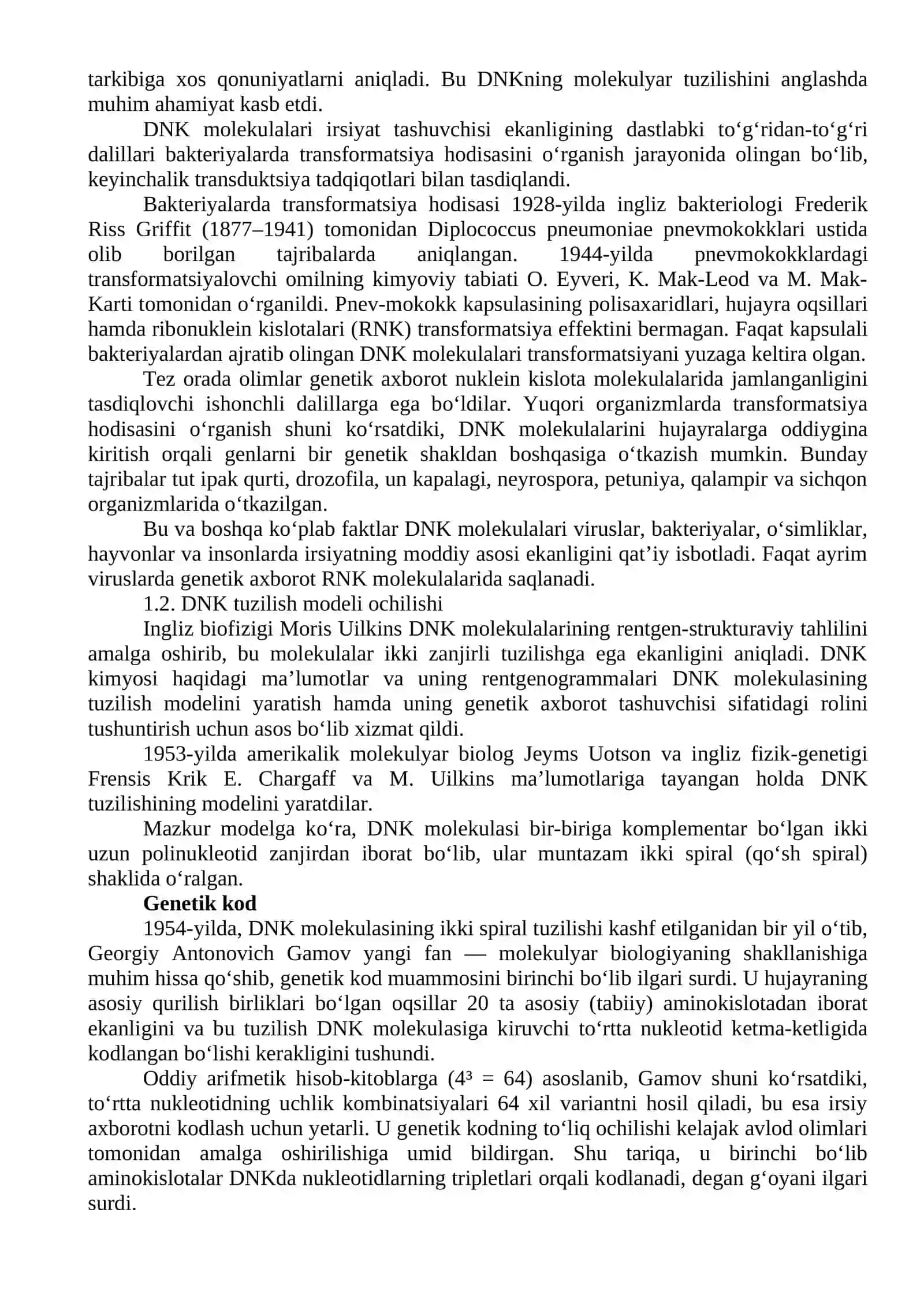 Molekulyar genetikaning predmeti va rivojlanish tarixi 2