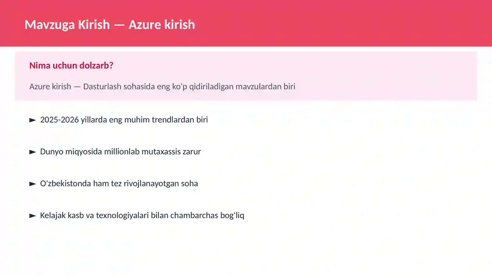 Azure kirish 2