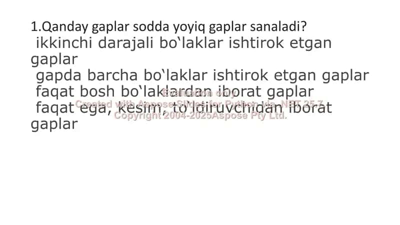 Ikkinchi darajali bo’laklarning gapdagi vazifasi 2