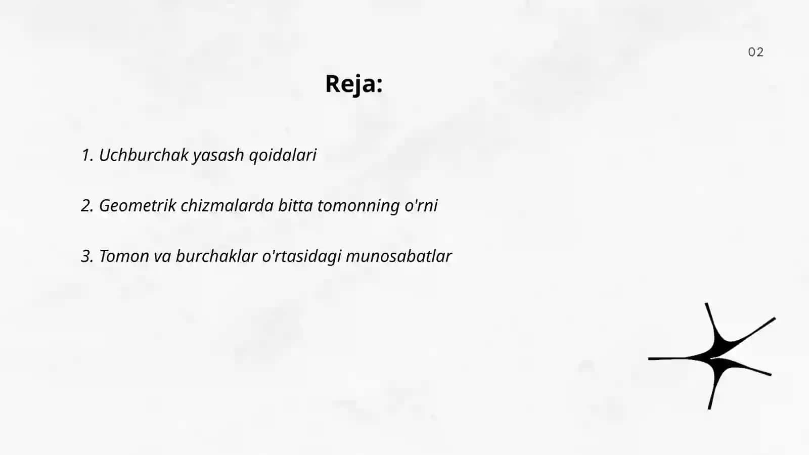Uchburchak Yasash Qoidalari 2