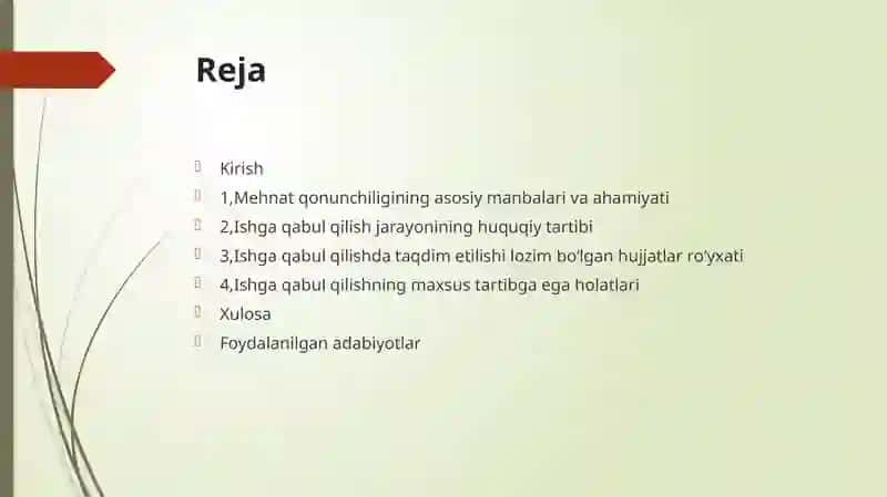 Ishgaqabulqilishjarayoniboyichahujjatlarro'yxatini tayyorlash 2