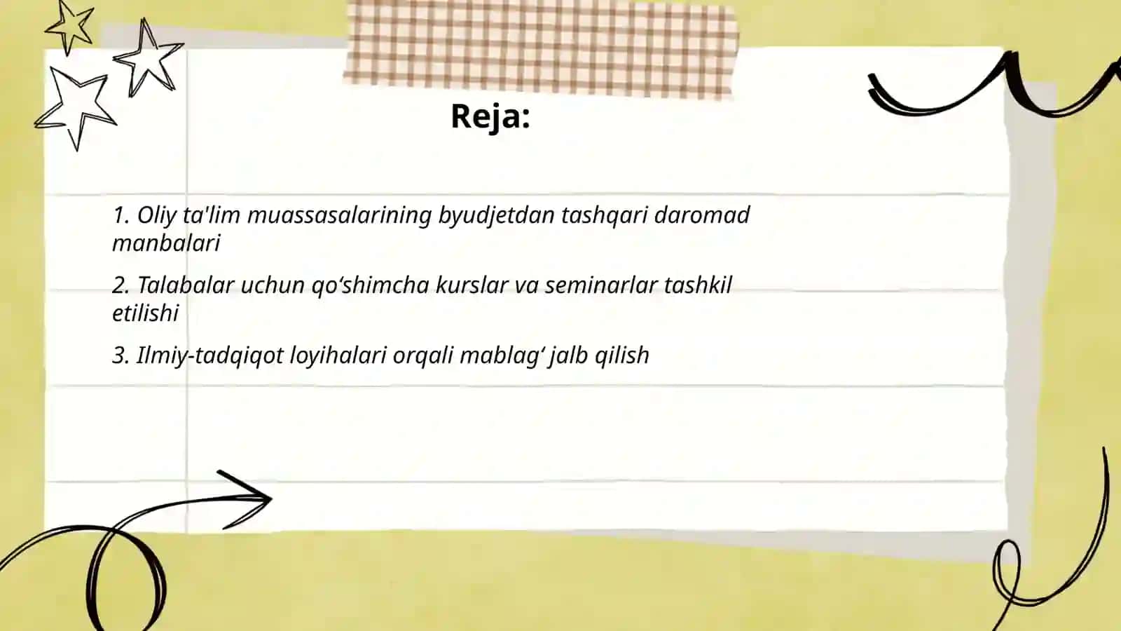 Oliy taʼlim muassasining byudjetdan tashqari faoliyatini boshqarish 2