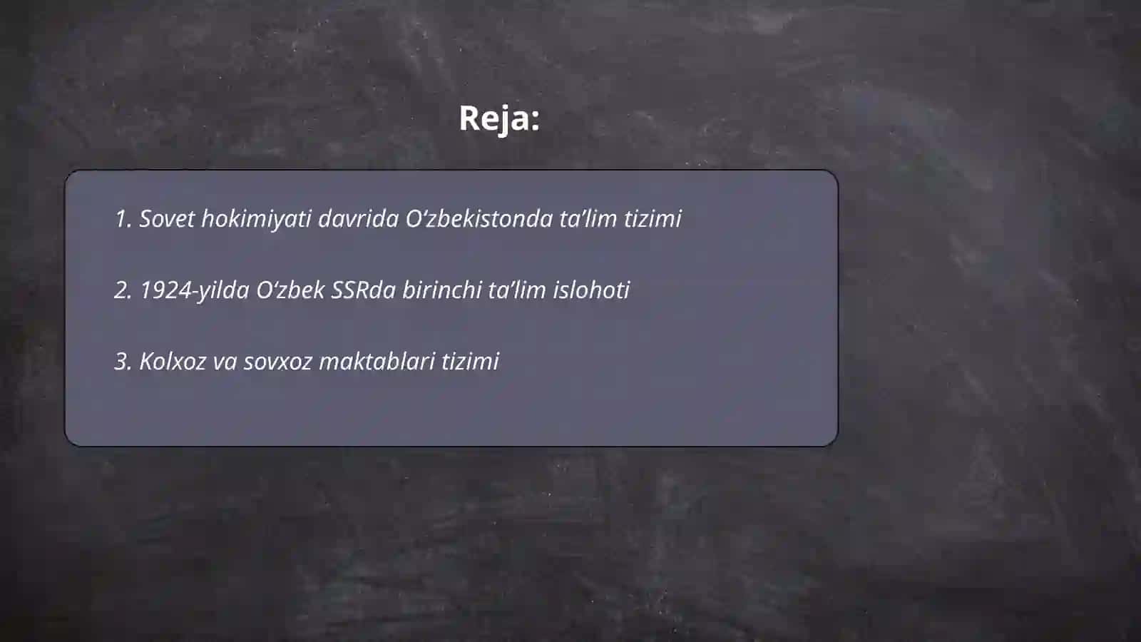 1924-1991yillarda oʻzbekistonda taʼlim tizimi va pedagogik fikrlar rivoji Ppt 2