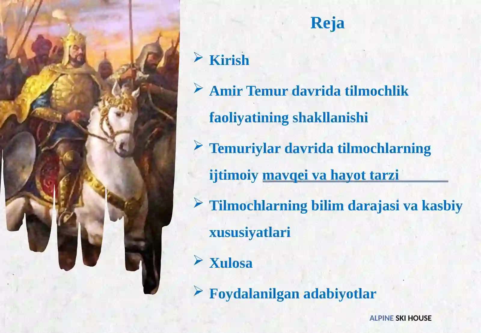 Amir Temur va Temuriy davlatida tilmochlarning hayot tarsi 2