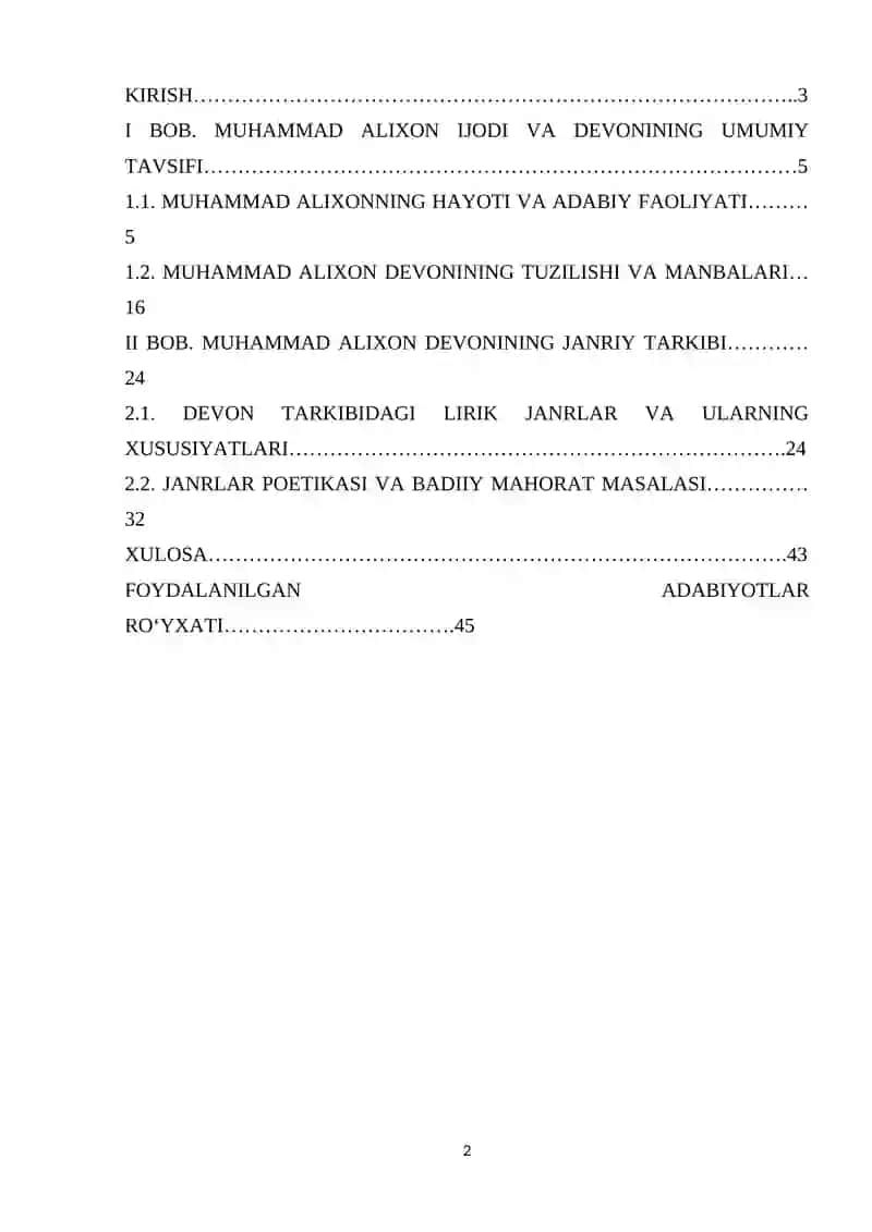 Muhammad Alixon devonining janriy tarkibi 2