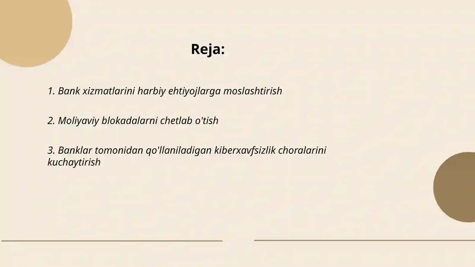 Rossiya va Ukraina harbiy majorosida banklarni jangovar qullash tajribasidan,,Muammo va ularning yechimlari,, 2