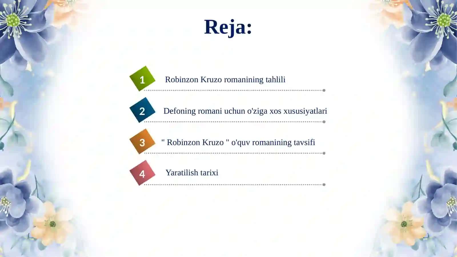 Deniel Defonning “Robinzon Kruzo” romanida ma'rifat g'oyasi 2