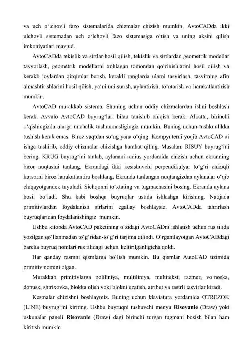 CAD DASTURLARIDA CHIZMALARNI LOYIHALASH QOIDALARI USLUBLARI VA AXAMIYATI 2
