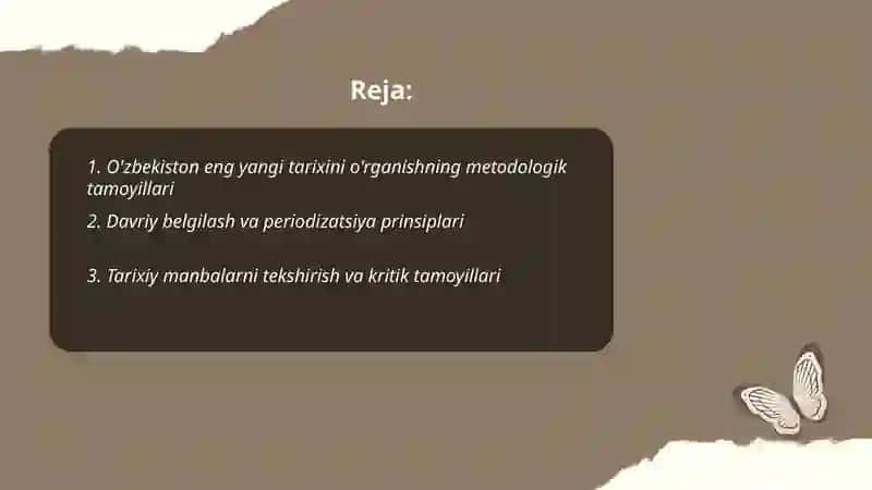 O'zbekiston eng yangi tarixini o'rganish funksyalari va tamoyillari 2