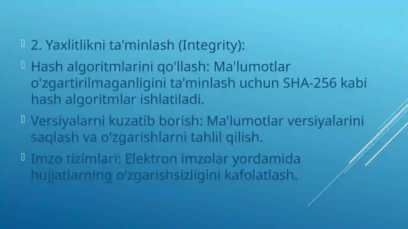Axborot xafsizligini taminlash usuli haqida umumiy tushuncha 2