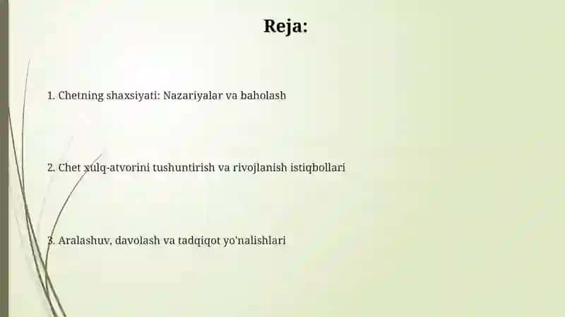 Chet el psixologiyasida shaxs nazariyasi 2