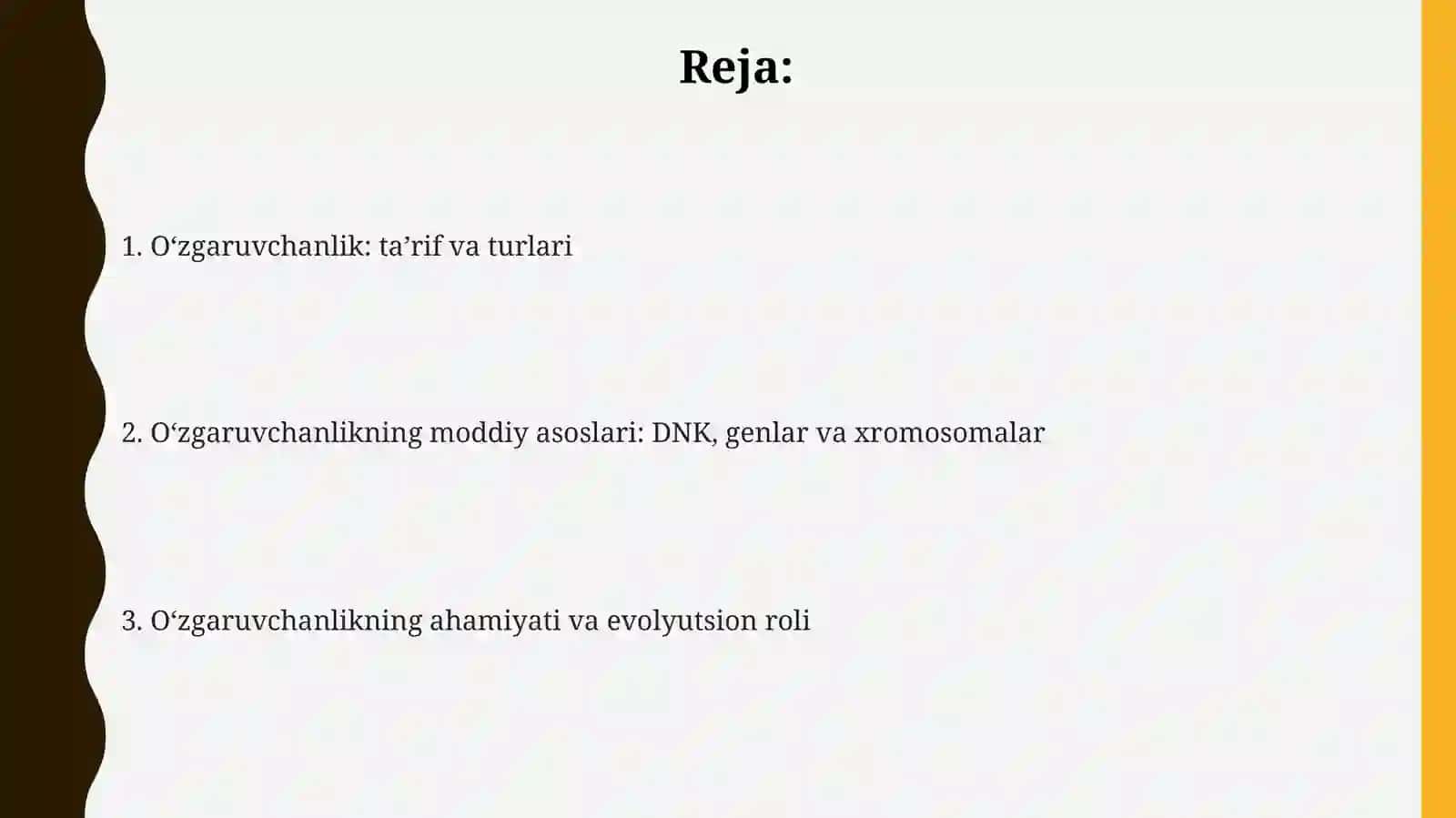O'zgaruvchanlik va uning moddiy asoslari 2