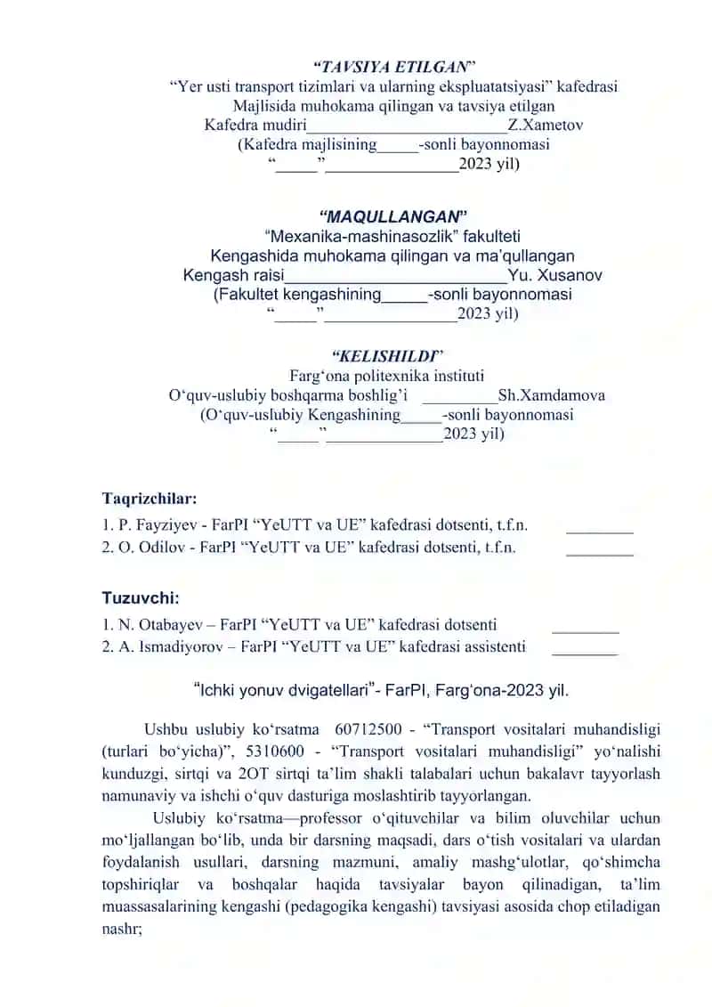 Yer usti transport tizimlari va ularning ekspluatatasi 2