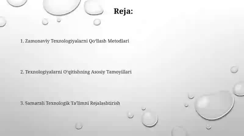 Texnologiya fanining òqitish tamoillari 2