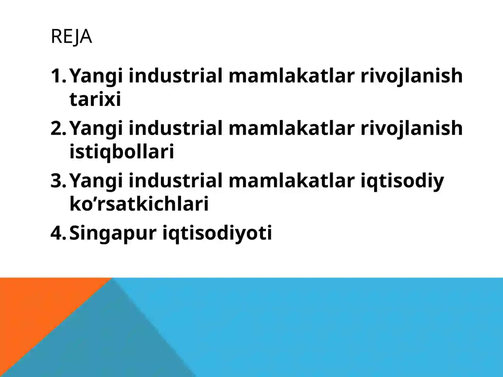 Yangi industrial mamlakatlari iqtisodiyoti 2