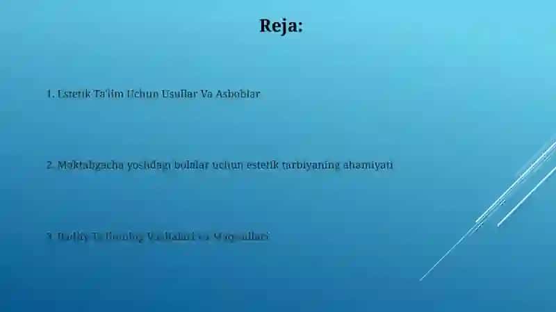 Estetik tarbiya berish mazmuni 2