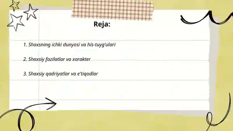 Shaxs mavzusuda 2