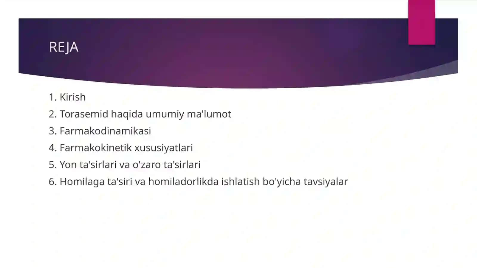 Torasemid preparati farmakodinamikasi 2