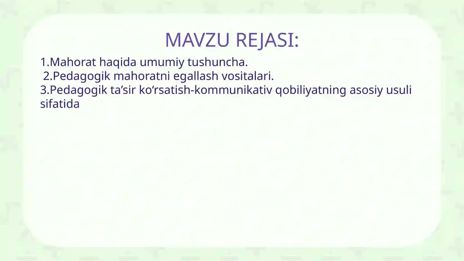 Pedagogik mahorat tarbiyachining kasbiy faoliyatida tutgan o‘rni 2