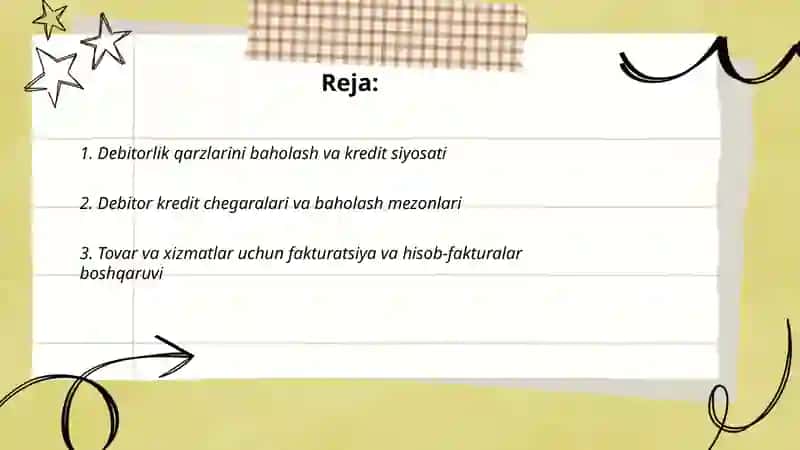 Debitorlik va kreditorlik qarzlarini boshqarish 2