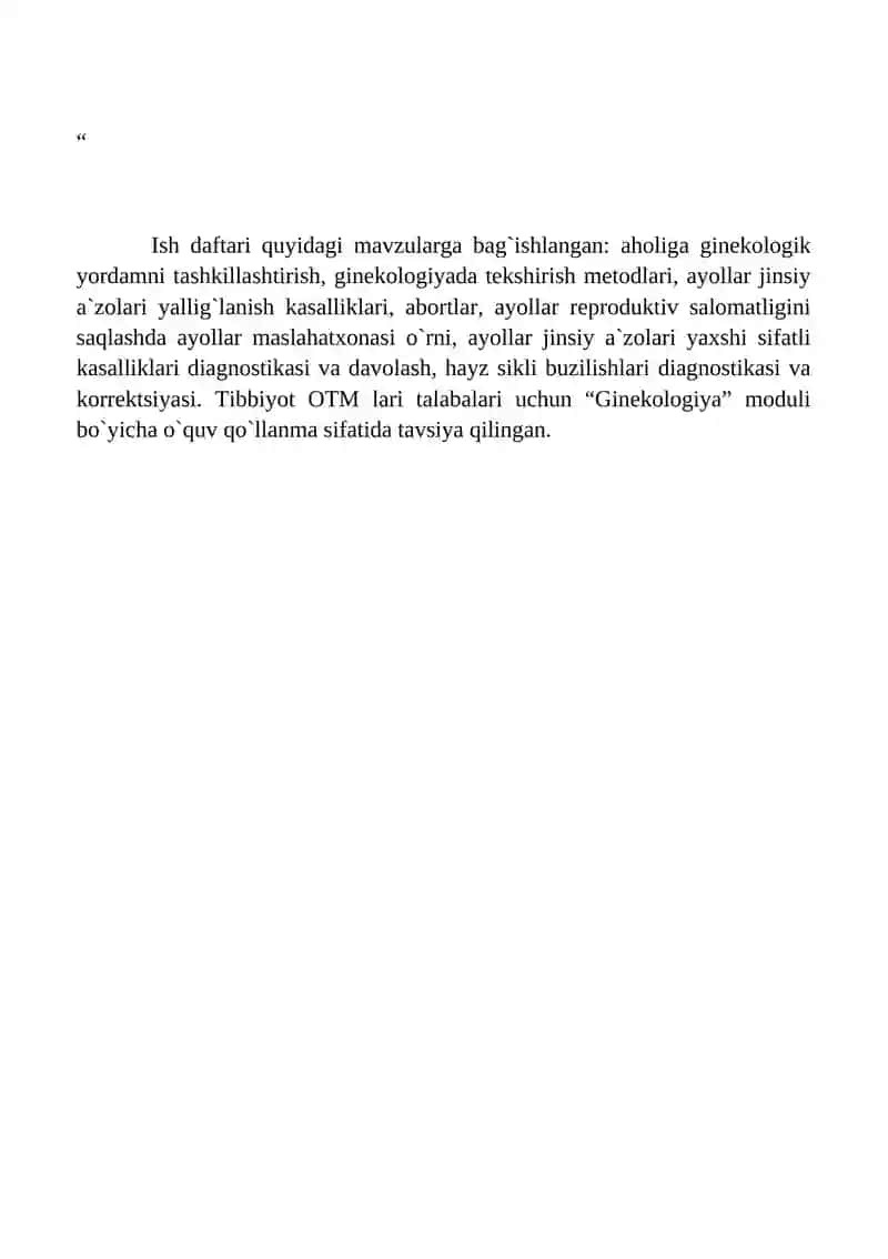 ISH DAFTARI GINEKOLOGIYA 2