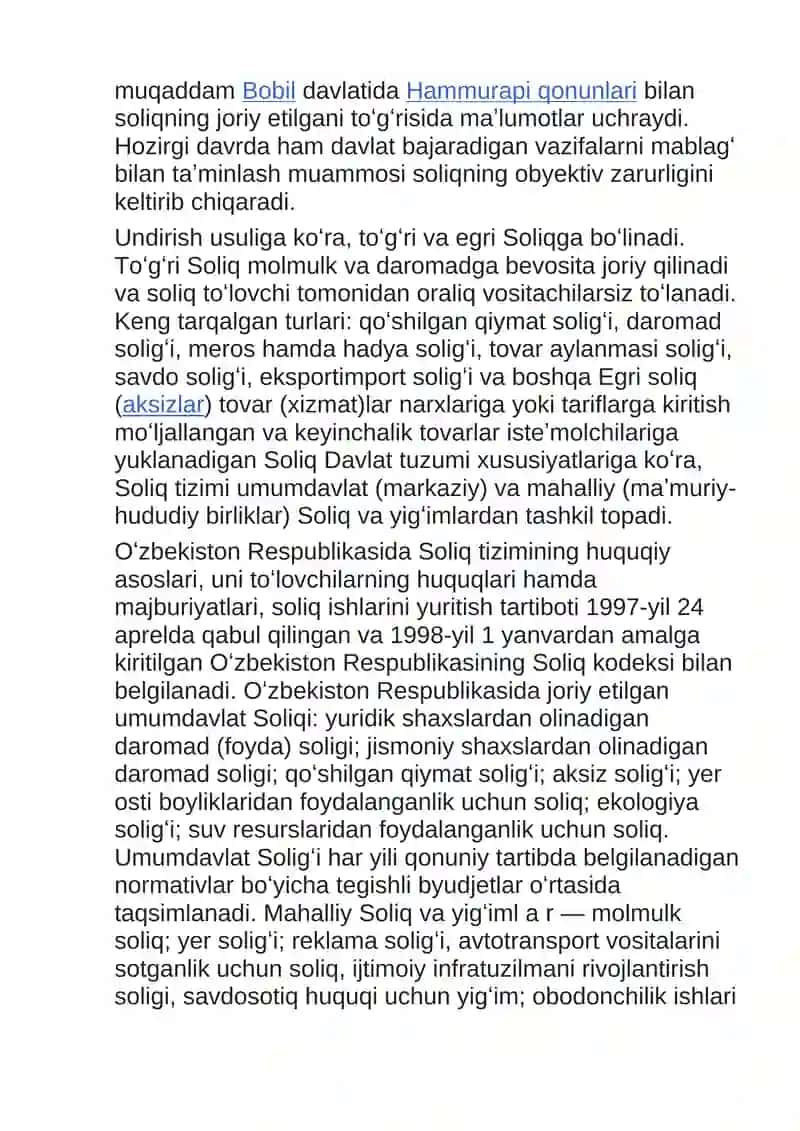 Soliq tizimi: mazmuni va tuzilishi, huquqiy asoslari 2