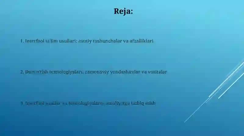 Ta'limning interfaol usullari va darsoʻt ishtehnalogiyalari 2