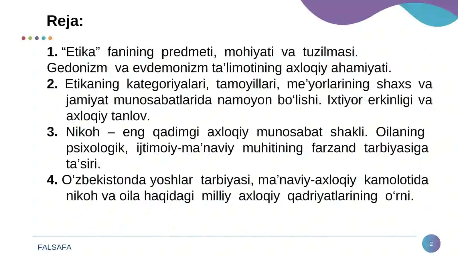 Axloq Falsafasi(Etika) 2