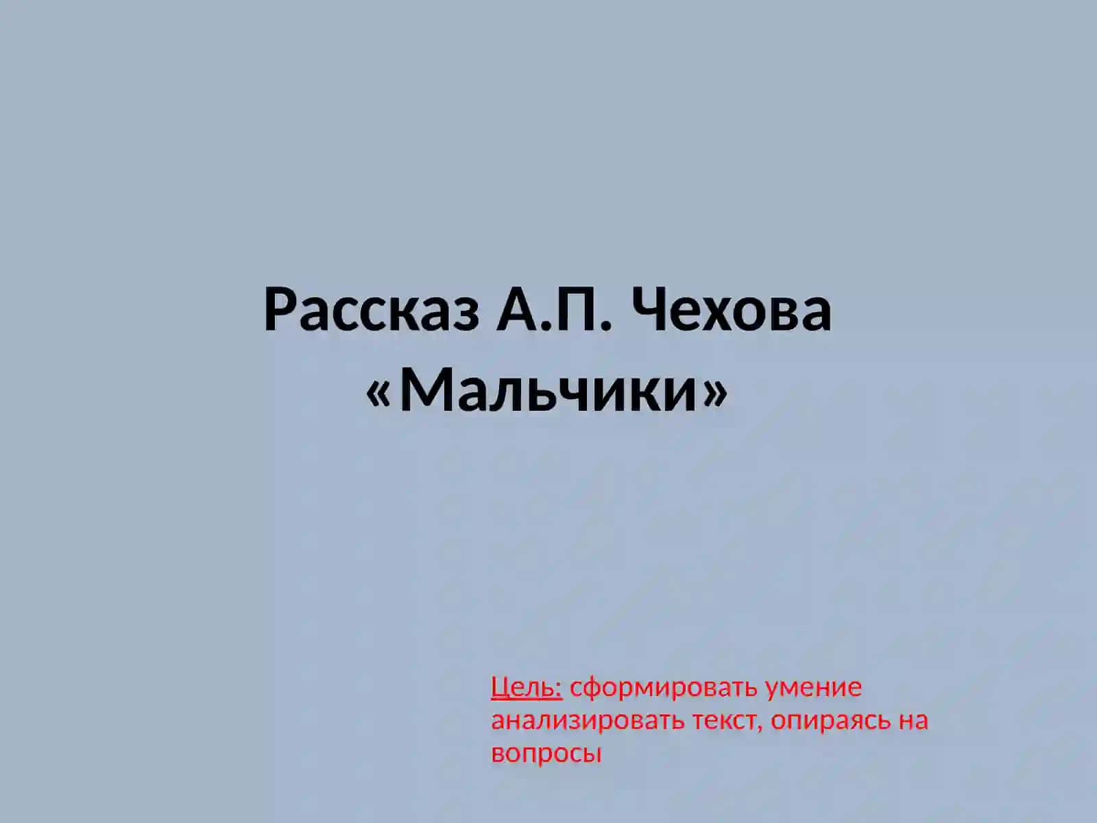 Рассказ А.П. Чехова «Мальчики» 2