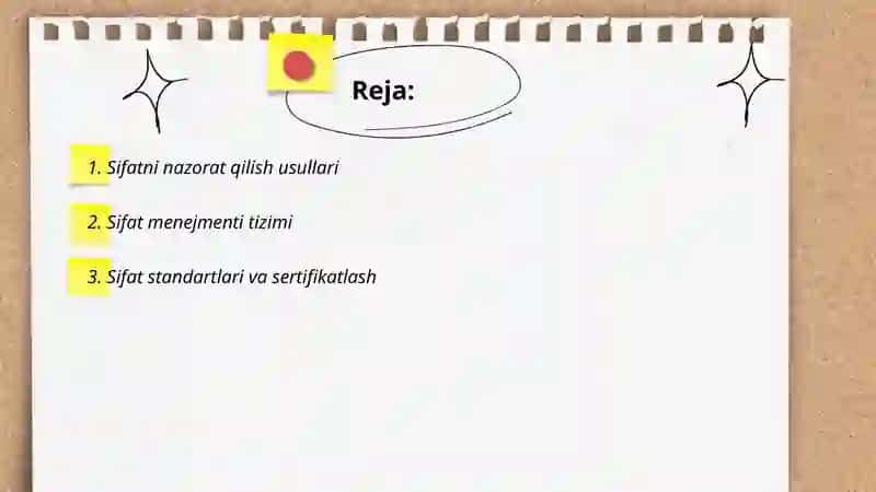 Sifatni nazorat qilish usullari 2
