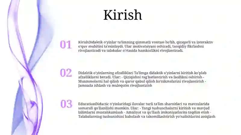 OʻQitishni Tashkil Qilishda Didaktik OʻYin Metodidan Foydalanish 2