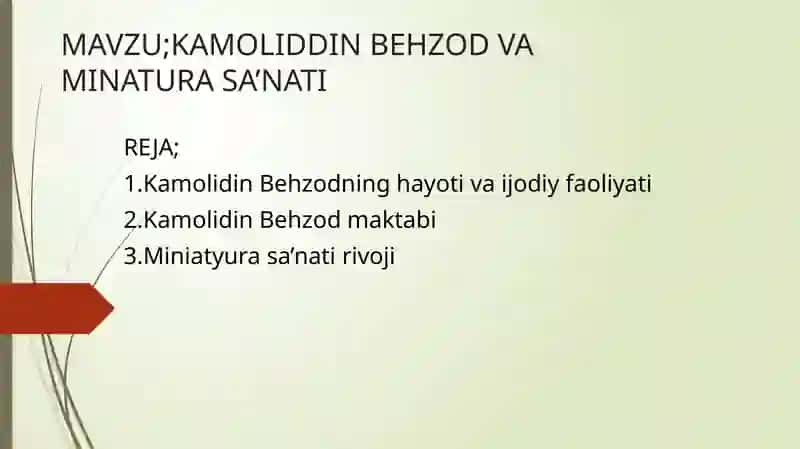 Kamoliddin Behzod va Minyatura sa'nati 2