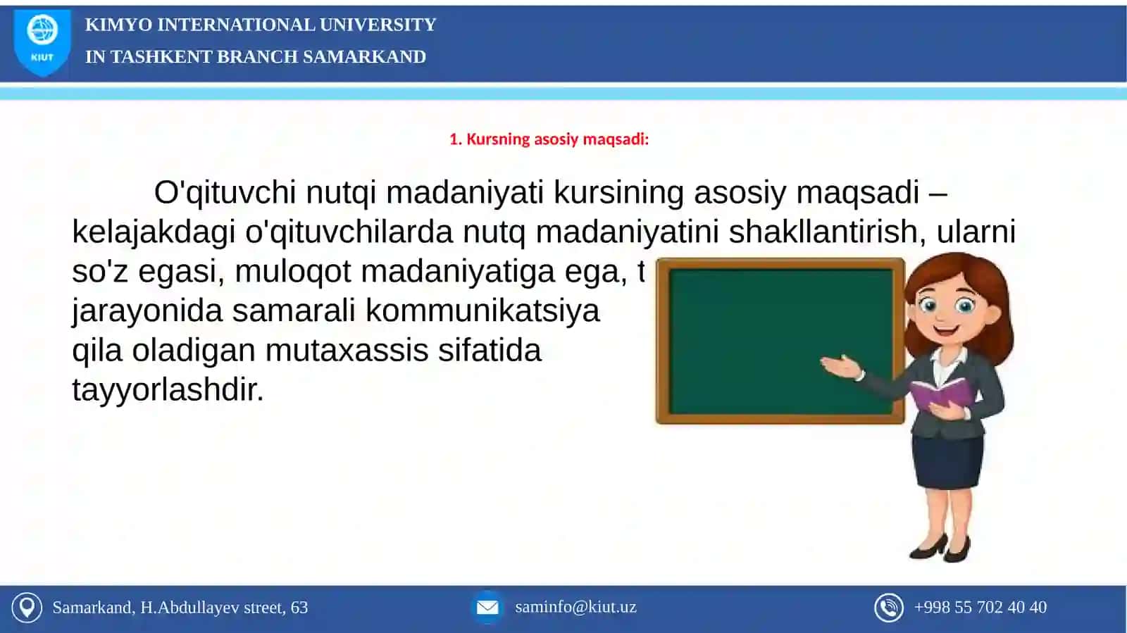O'qituvchi Nutqi Madaniyati Kursi 2
