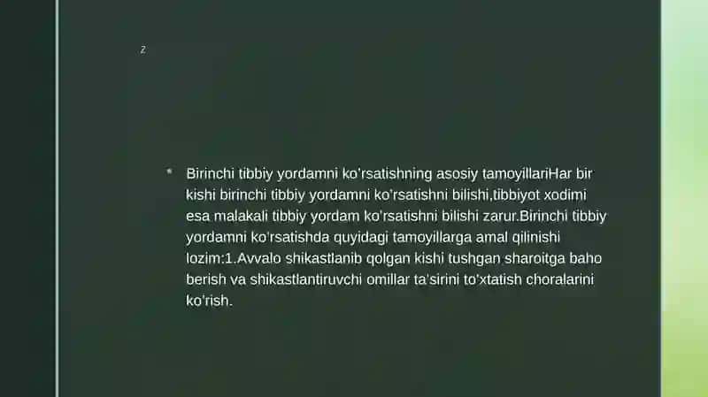 Birinchi Tibbiy Yo'rdamni Ko'rsatish 2