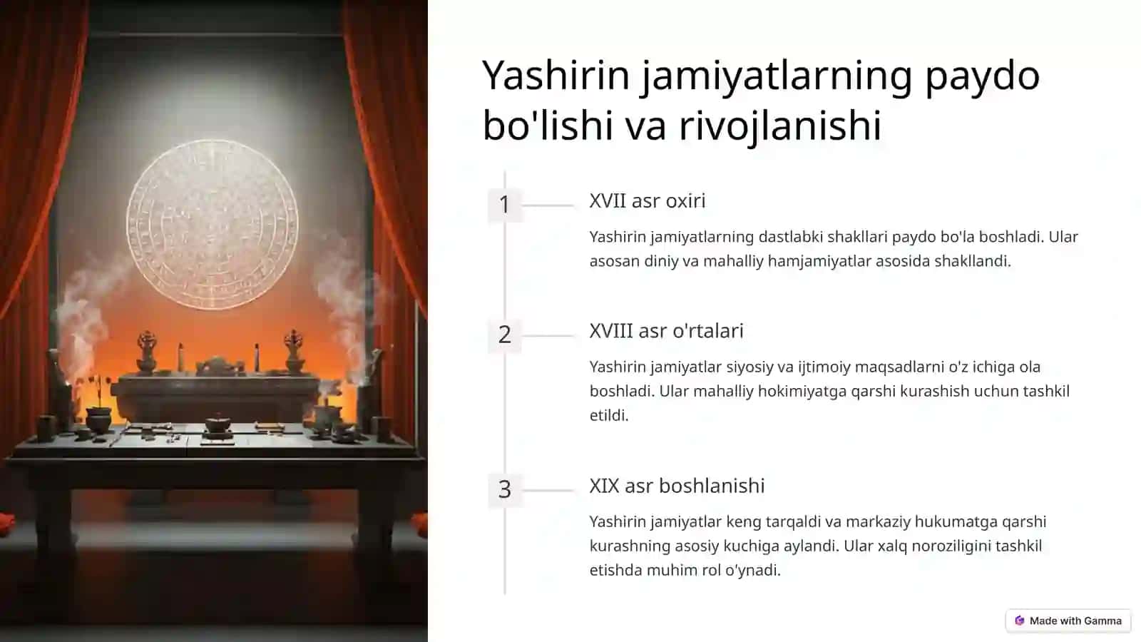 XVIII asr oxiri – XIX asrda Xitoyda yashirin jamiyatlar va xalq qo'zg'alonlari 2