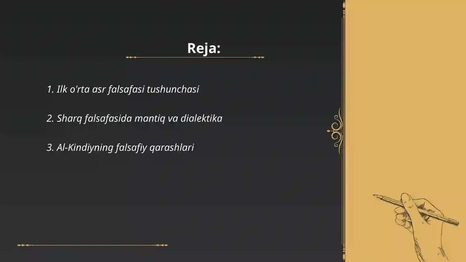 Ilk o'rta asr Sharq falsafasi va uyg'onish davri 2