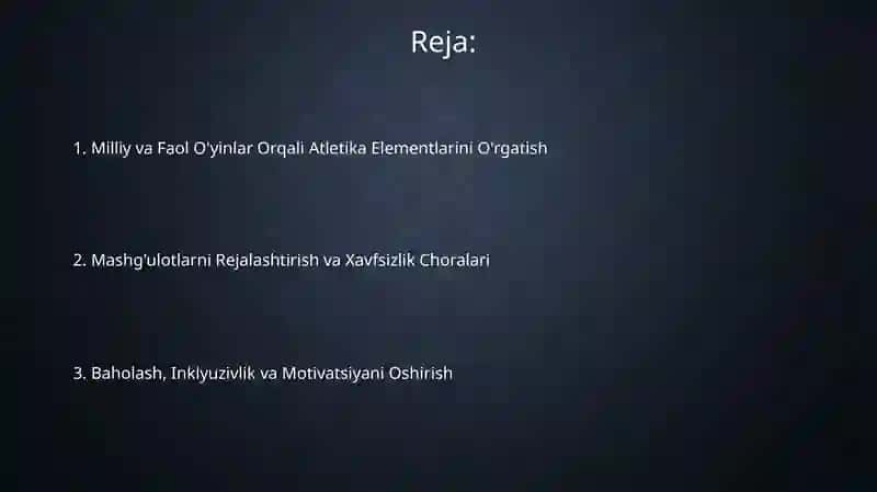 Milliy va Faol O'yinlar Orqali Atletika Elementlarini O'rgatish 2